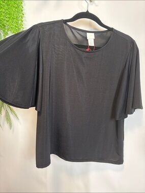 H&M Black Boxy Short Sleeve Blouse